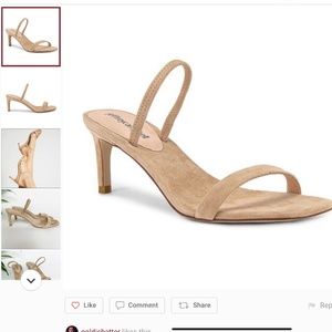 Jeffrey Campbell  Square shaped toe Sandals Hera-Hi Nude Suede Heels Size 7